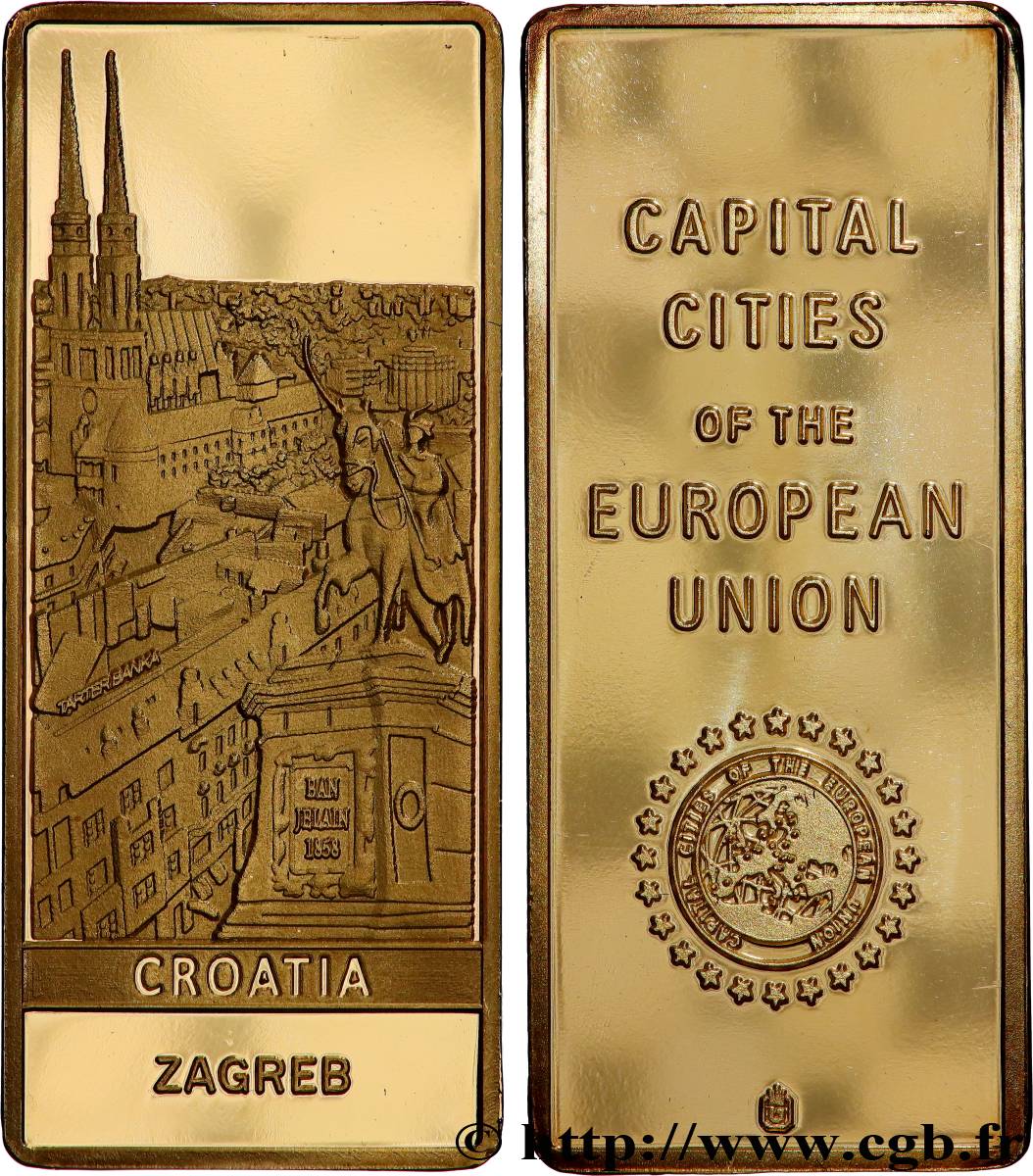 EUROPE Médaille, Capitales européennes, Zagreb, Croatie BE