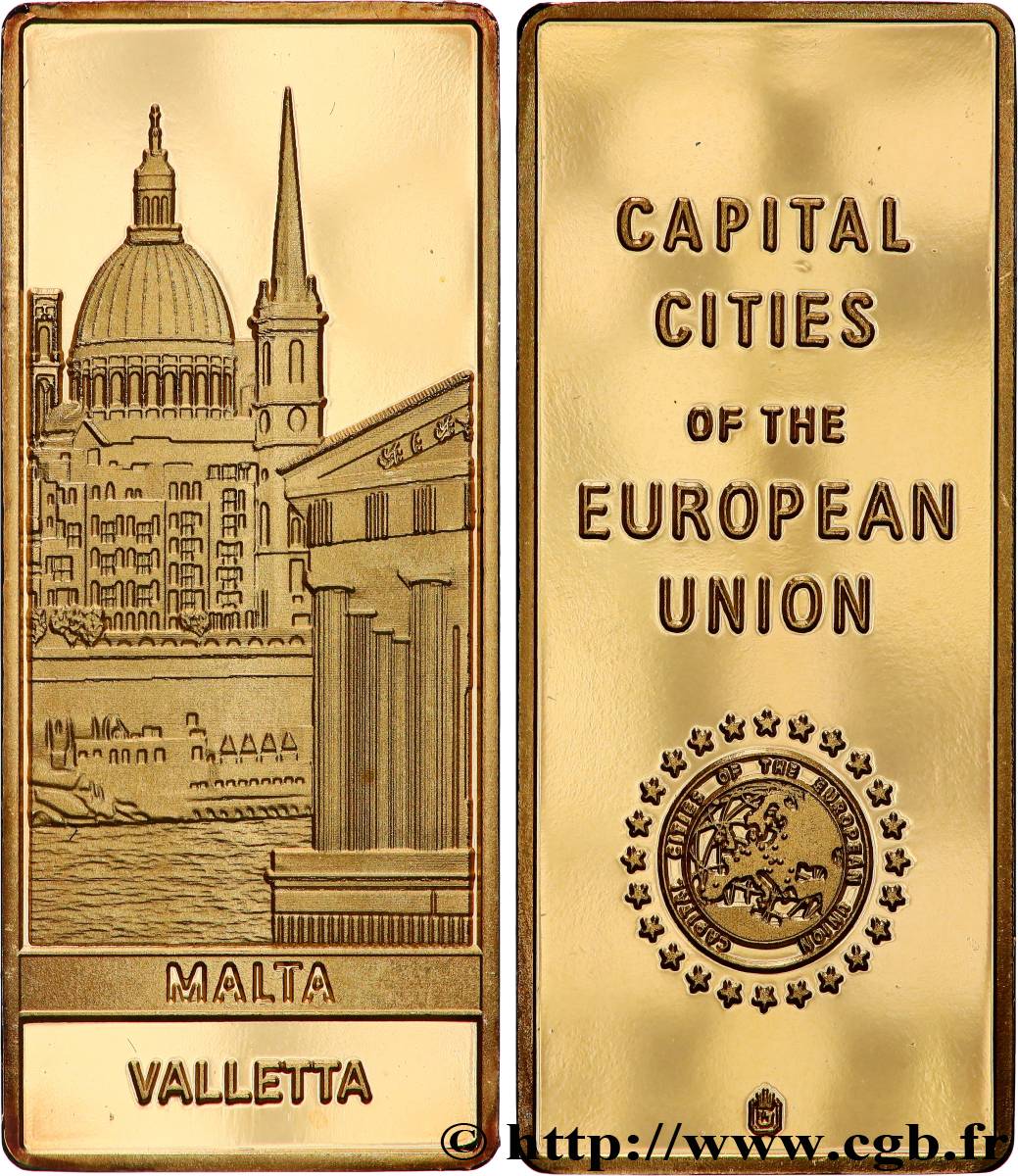 EUROPA Médaille, Capitales européennes, Valletta, Malte Polierte Platte