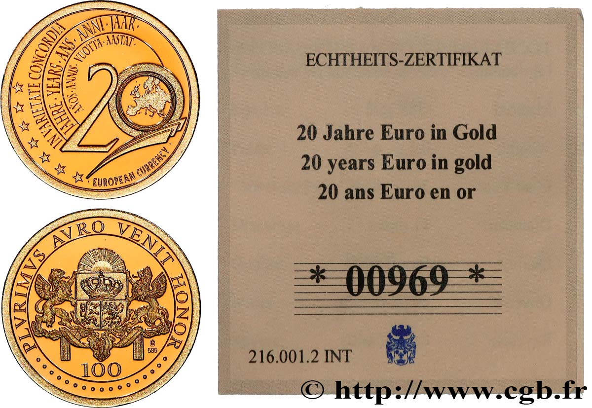 EUROPA Médaille, 20 ans de l’euro BE