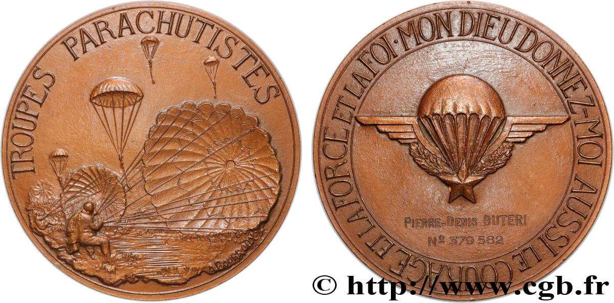 CINQUIÈME RÉPUBLIQUE Médaille, Troupes aéroportées TTB+