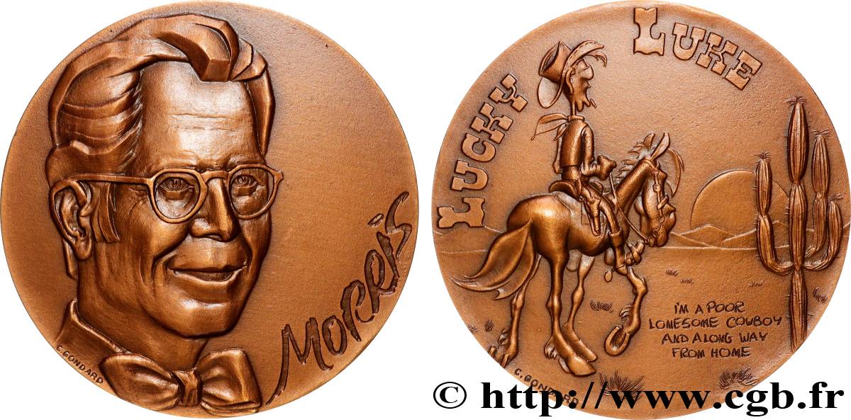 V REPUBLIC Médaille, Lucky Luke par Morris AU