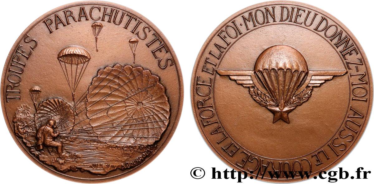 QUINTA REPUBLICA FRANCESA Médaille, Troupes aéroportées EBC