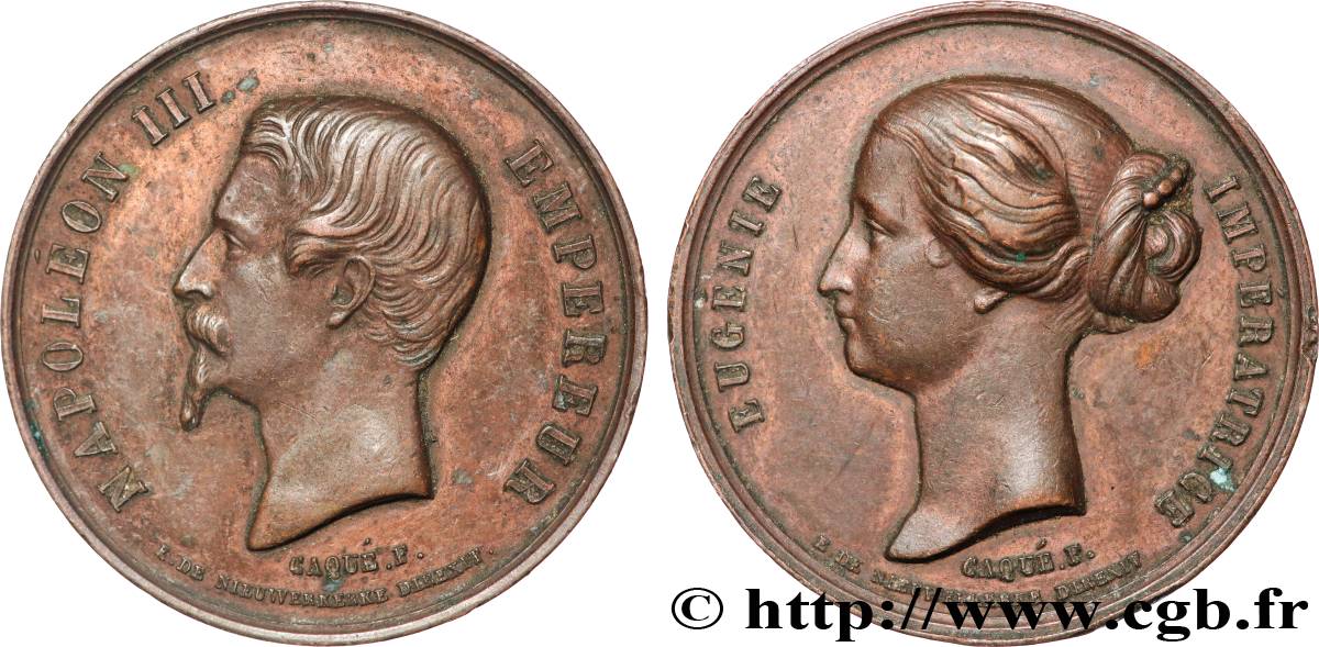 SECOND EMPIRE Médaille, Couple impérial TTB