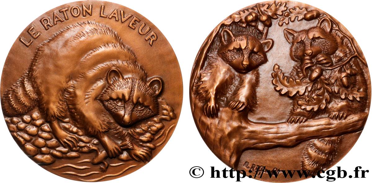 ANIMALS Médaille animalière - Raton Laveur VZ