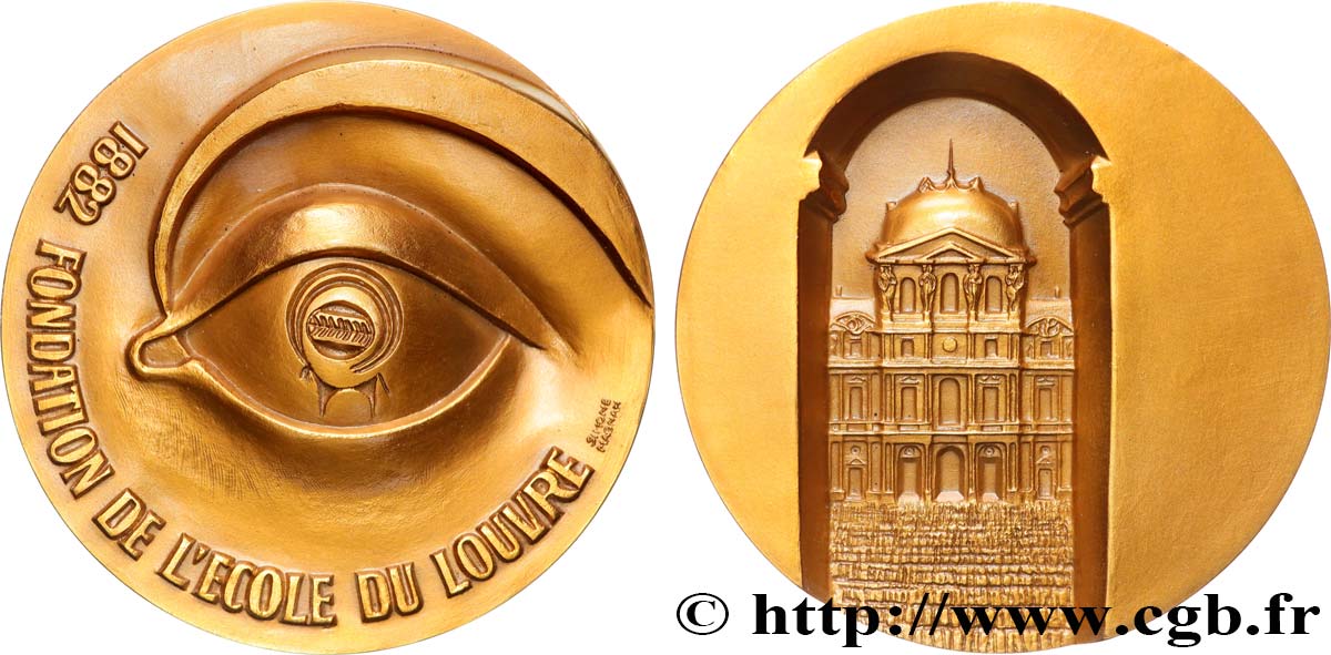 CINQUIÈME RÉPUBLIQUE Médaille, Centenaire de la fondation de l’École du Louvre SUP