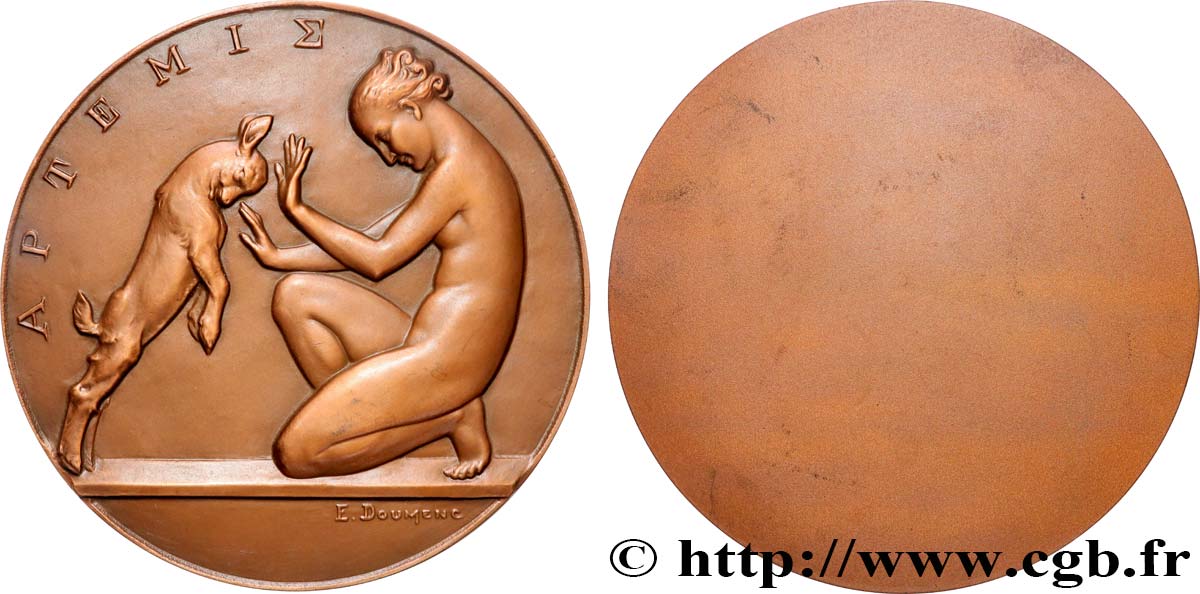 ART, PAINTING AND SCULPTURE Médaille, Artémis par Doumenc, refrappe SPL