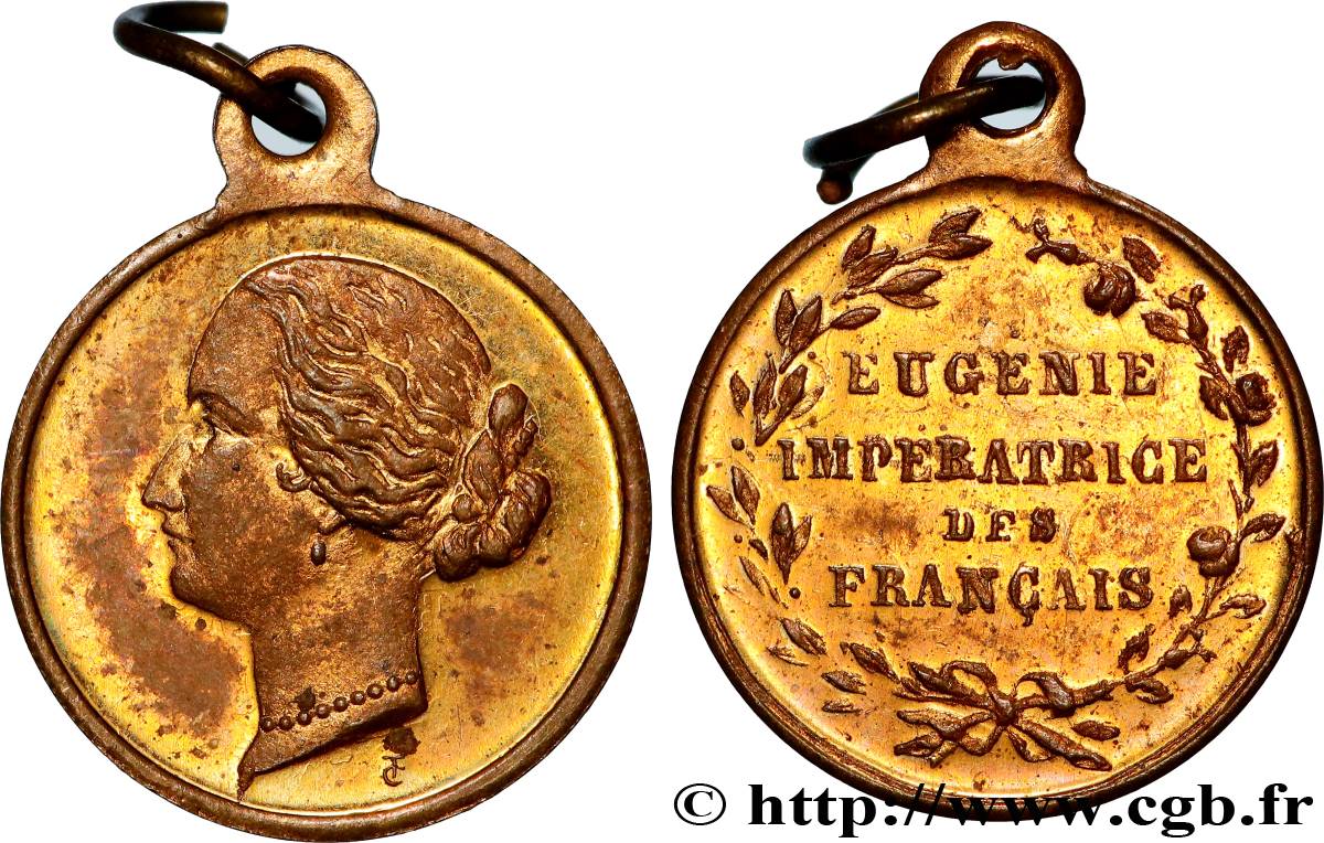 SECOND EMPIRE Médaillette, Eugénie impératrice TTB