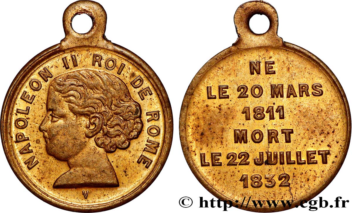 LOUIS-PHILIPPE Ier Médaillette, Mort de Napoléon II roi de Rome TTB+