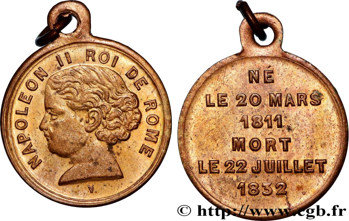 LOUIS-PHILIPPE I Médaillette, Mort de Napoléon II roi de Rome AU/XF