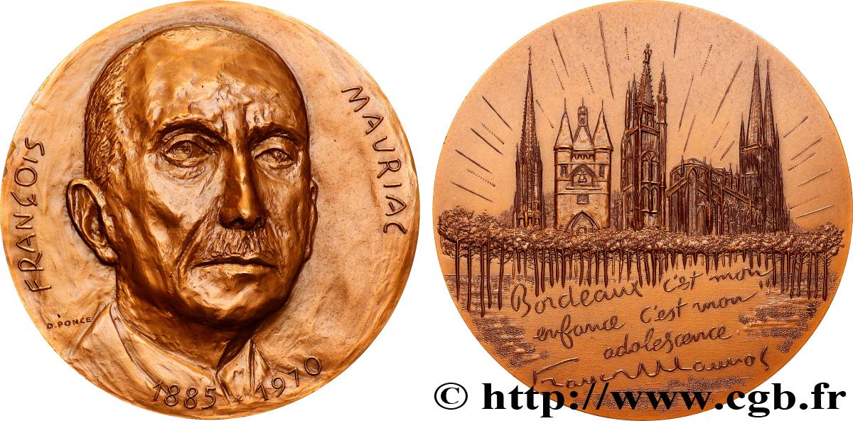 LITTÉRATURE : ÉCRIVAINS/ÉCRIVAINES - POÈTES Médaille, François Mauriac SUP