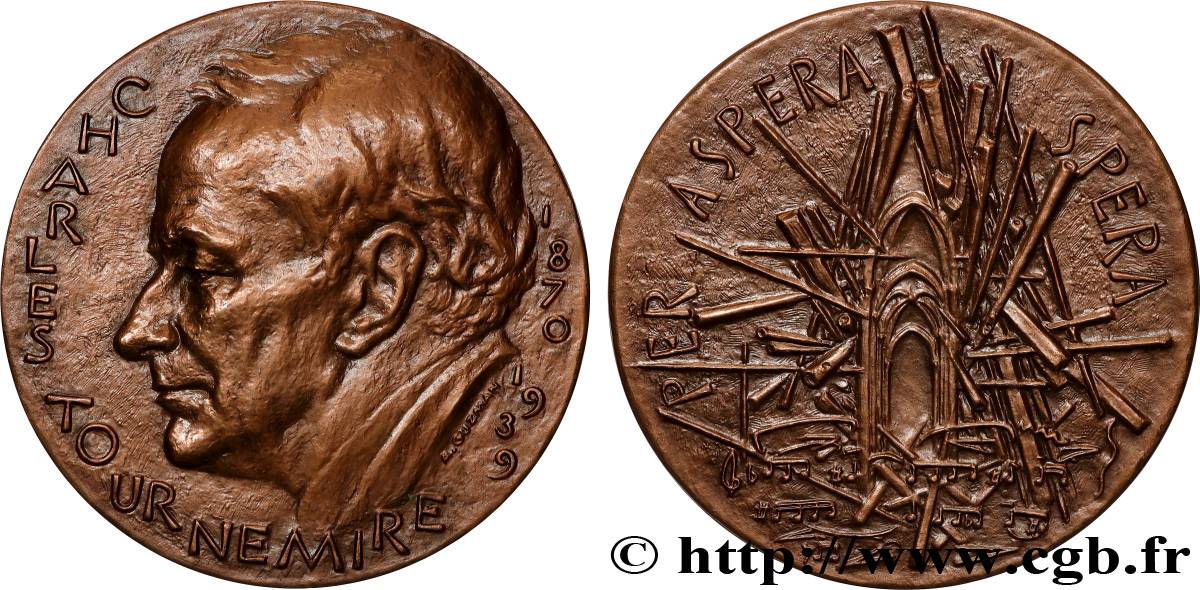 CINQUIÈME RÉPUBLIQUE Médaille, Charles Tournemire SPL