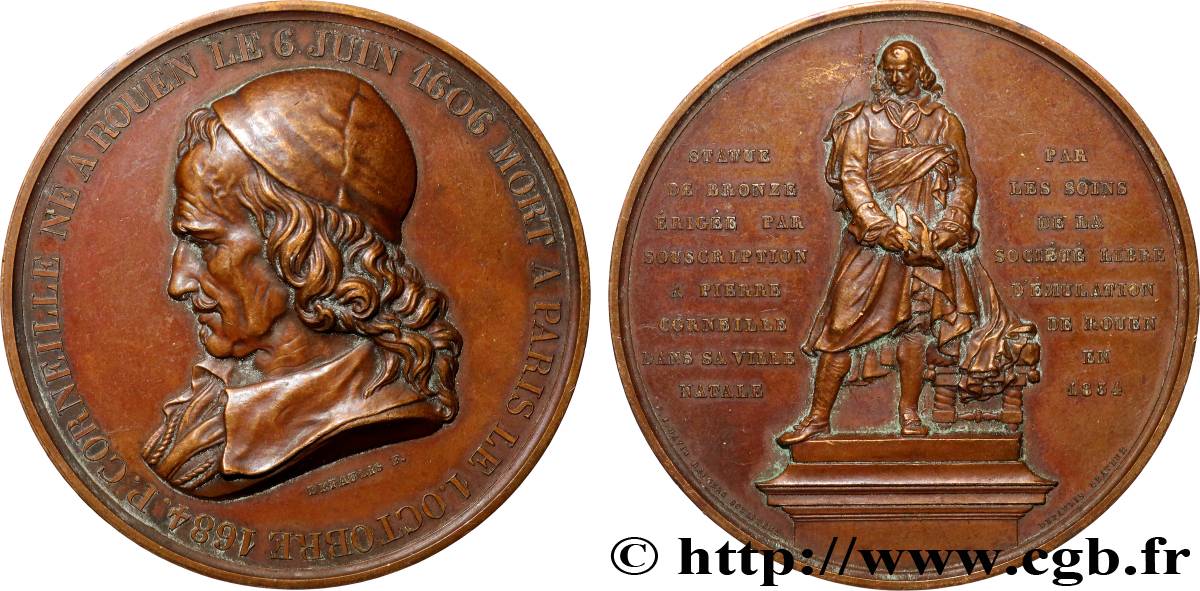 LOUIS-PHILIPPE Ier Médaille, Pierre Corneille TTB