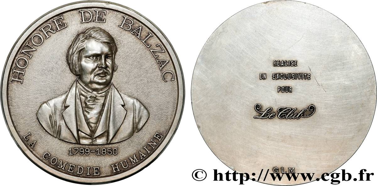 LITERATURE : WRITERS - POETS Médaille, Honoré de Balzac AU