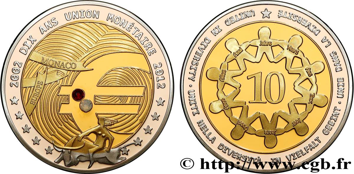 EUROPA Médaille, 10 ans de l’€uro, Monaco BE