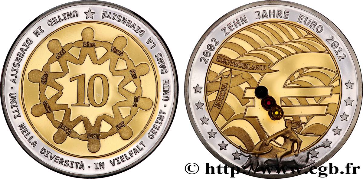 EUROPA Médaille, 10 ans de l’€uro, Allemagne Proof set