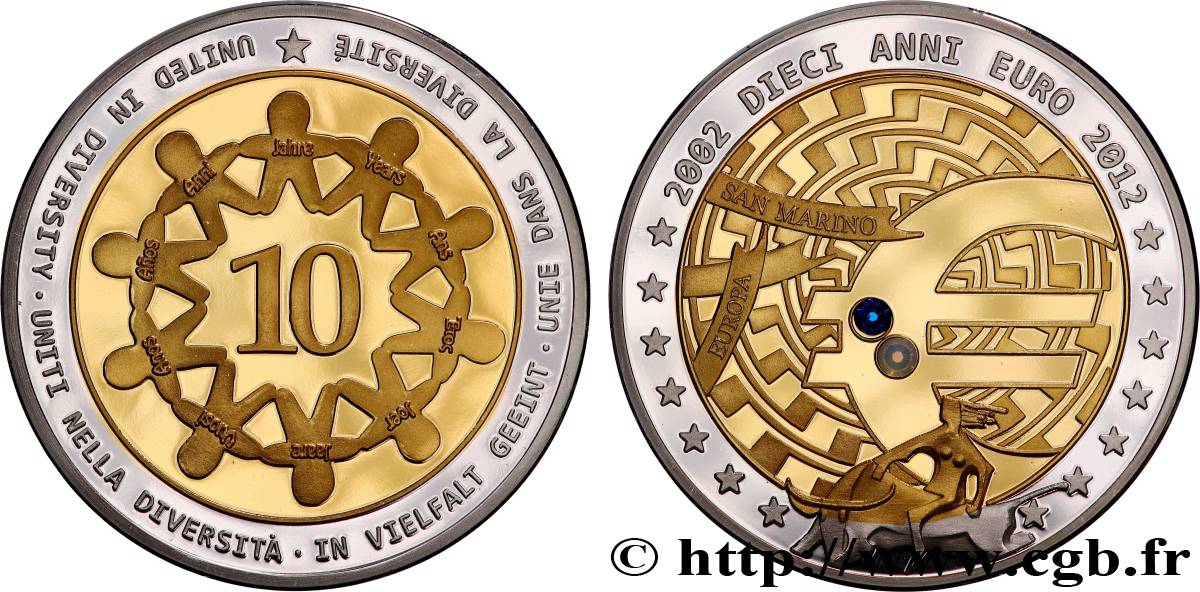 EUROPA Médaille, 10 ans de l’€uro, Saint Marin Proof set