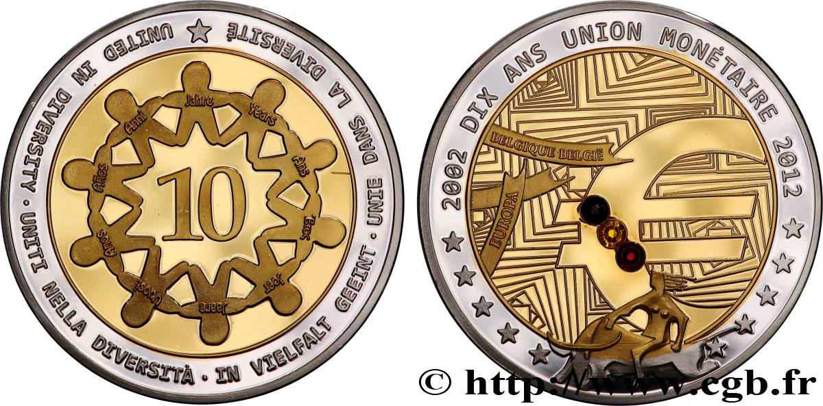 EUROPA Médaille, 10 ans de l’€uro, Belgique Proof set