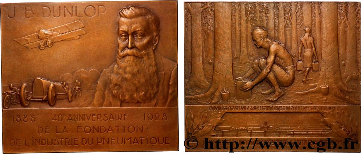 III REPUBLIC Plaque, John Boyd Dunlop, Visite des usines AU