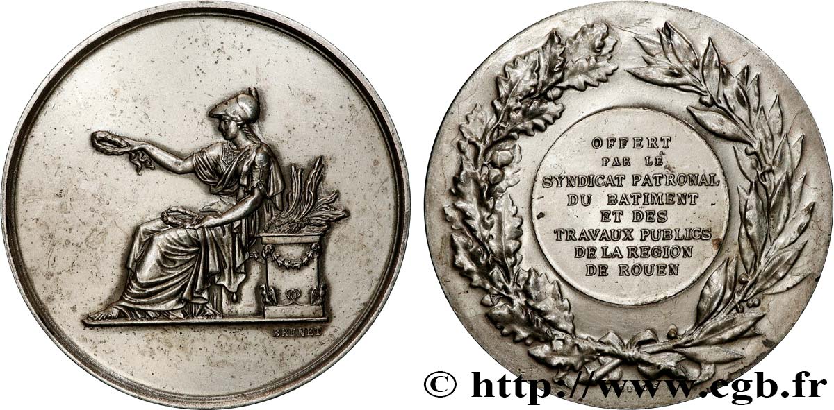 V REPUBLIC Médaille, Syndicat patronal du bâtiment et des travaux publics XF