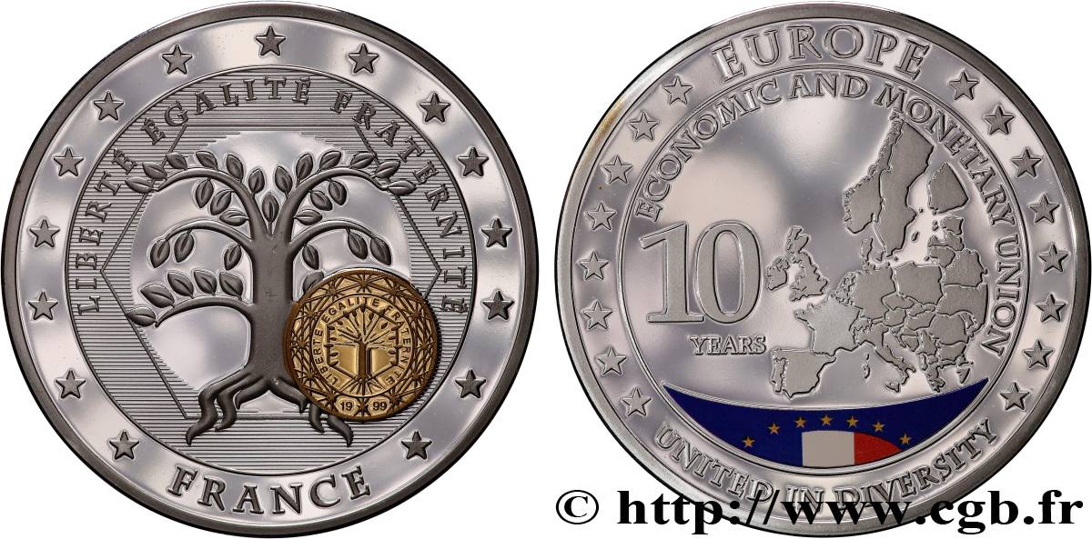 EUROPA Médaille, 10 ans d’Union monétaire, France Proof set