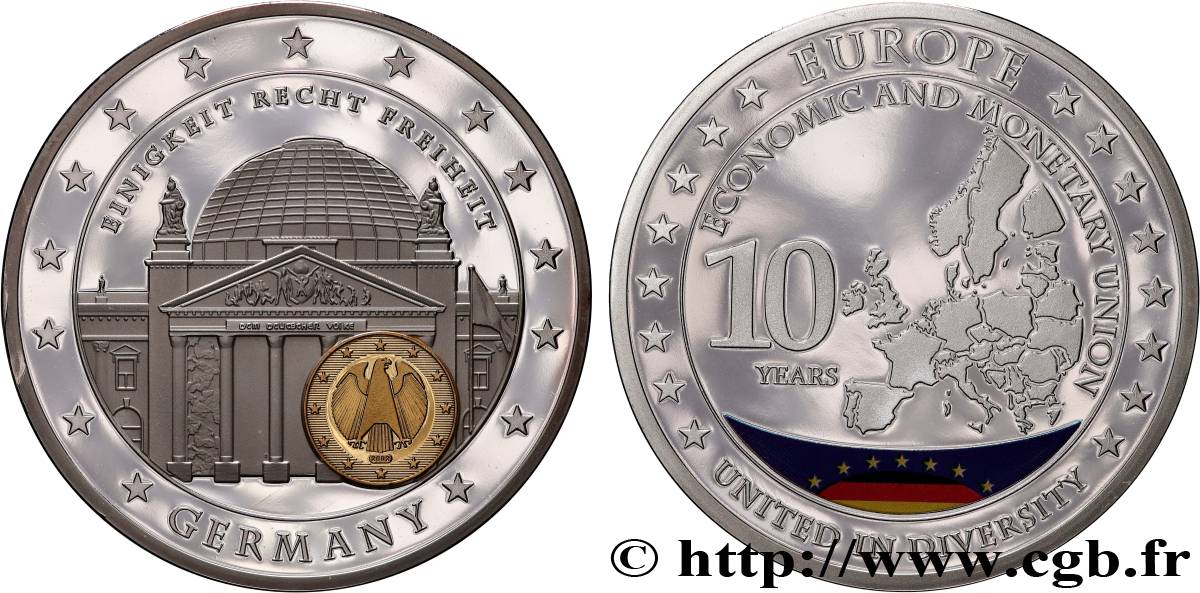 EUROPA Médaille, 10 ans d’Union monétaire, Allemagne Proof set