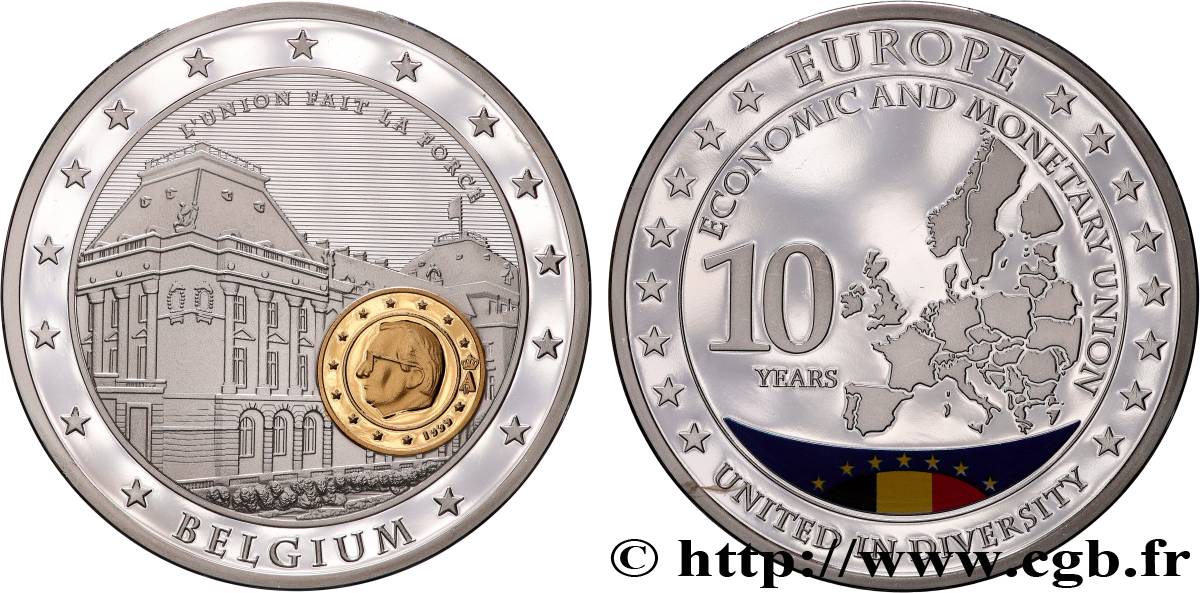 EUROPA Médaille, 10 ans d’Union monétaire, Belgique Proof set