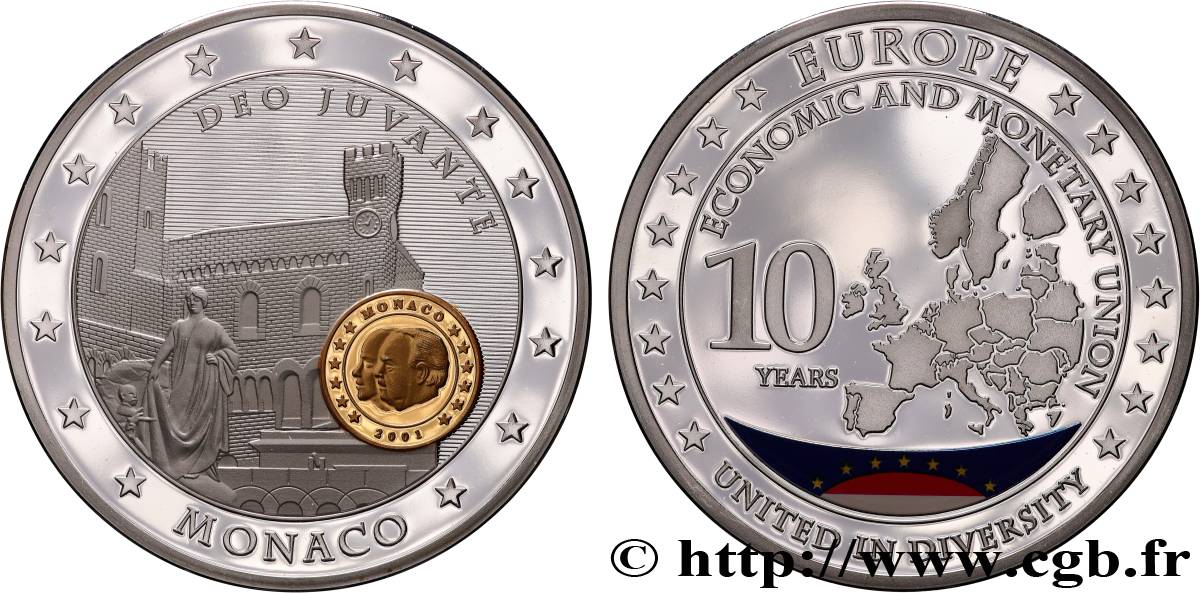 EUROPA Médaille, 10 ans d’Union monétaire, Monaco Proof set