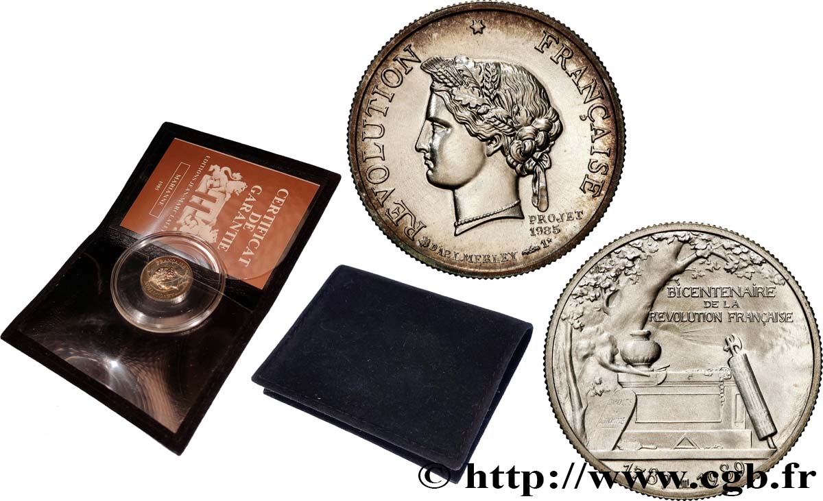 V REPUBLIC Médaille, Bicentenaire de la Révolution Française AU