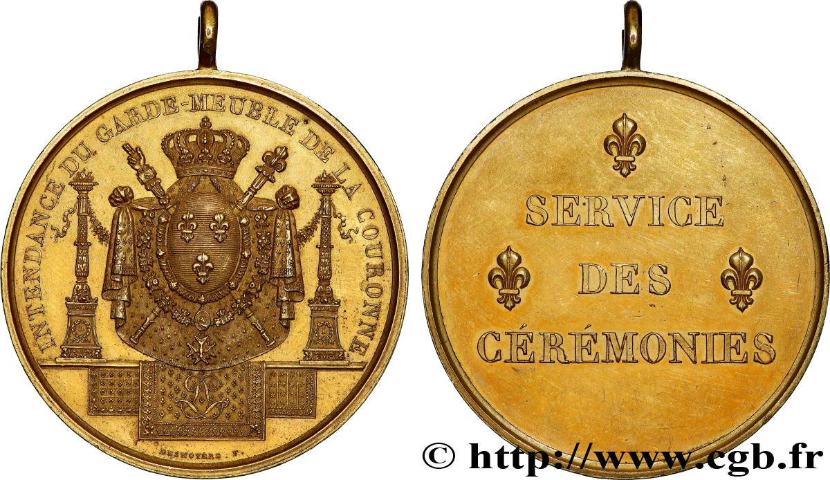 LOUIS XVIII Médaille, Laisser-passer, Service des cérémonies AU