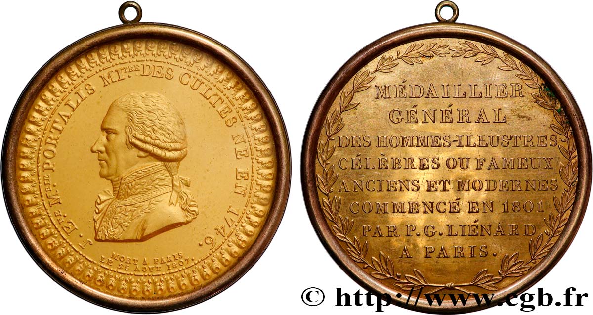 MÉDAILLIER GÉNÉRAL DES HOMMES ILLUSTRES, CÉLÈBRES OU FAMEUX, ANCIENS ET MODERNES Médaille, Jean-Etienne-Marie Portalis AU/AU