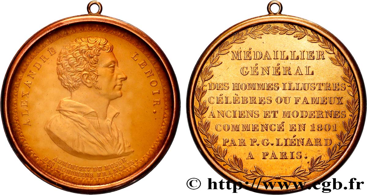 MÉDAILLIER GÉNÉRAL DES HOMMES ILLUSTRES, CÉLÈBRES OU FAMEUX, ANCIENS ET MODERNES Médaille, Alexandre Lenoir AU