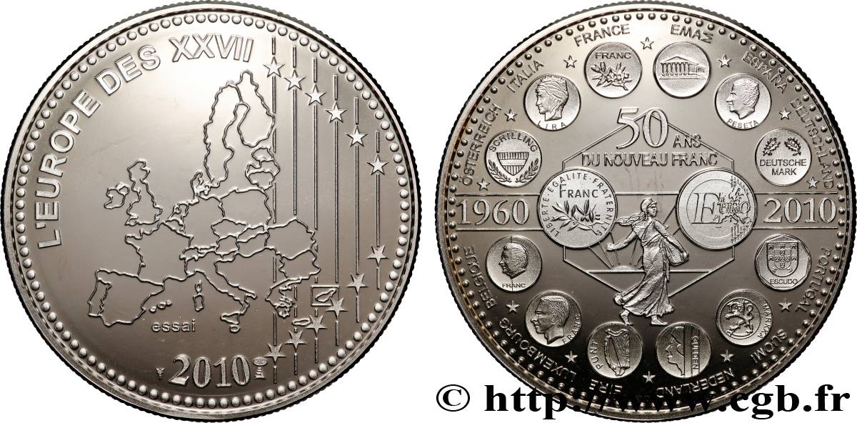 EUROPA Médaille, Essai, 50 ans du nouveau Franc MS