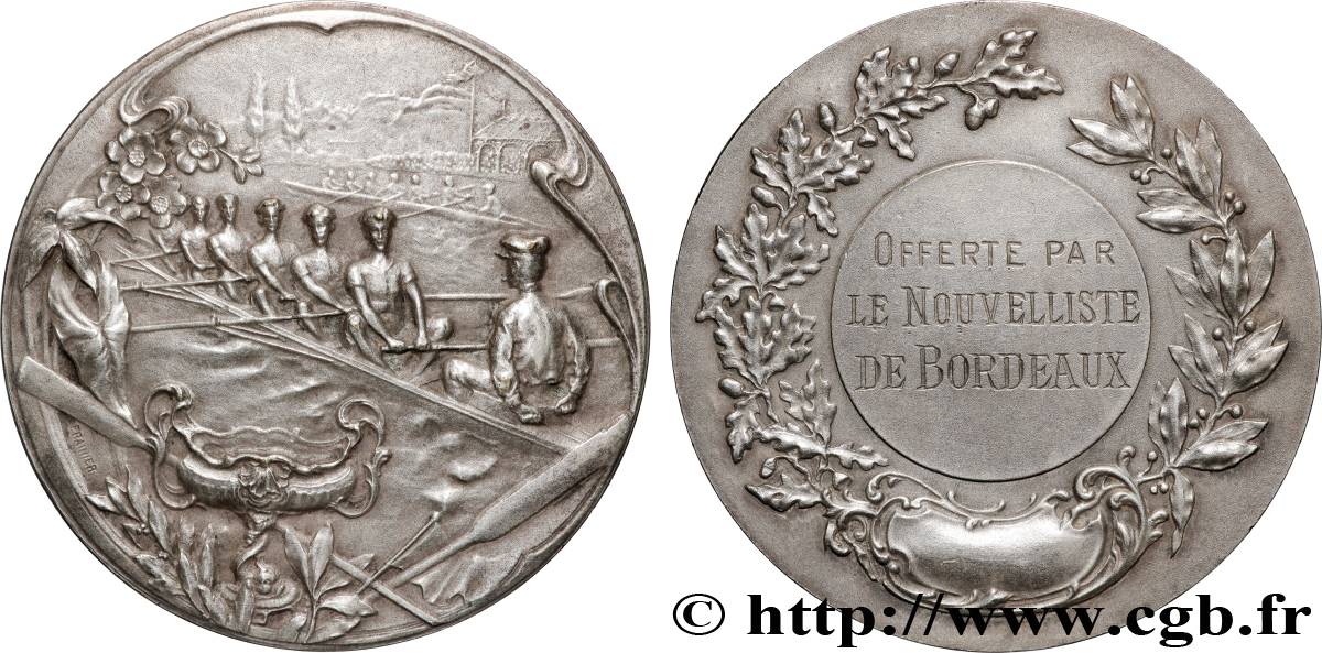 III REPUBLIC Médaille, Offerte par le Nouvelliste de Bordeaux AU