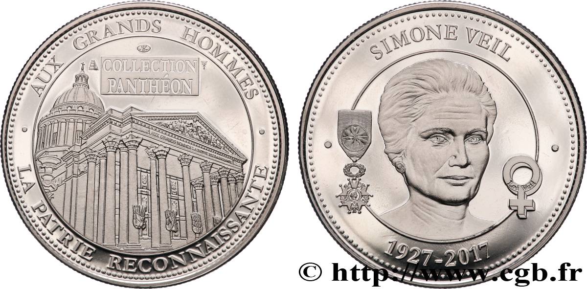 COLLECTION PANTHÉON - AUX GRANDS HOMMES Médaille, Simone Veil SUP