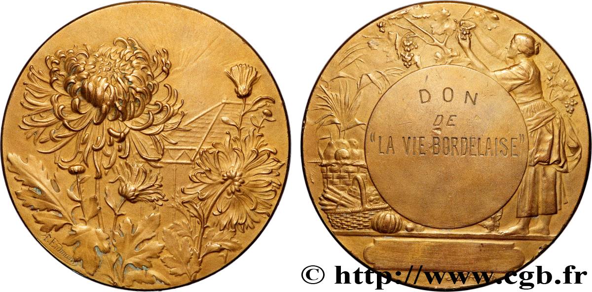 TROISIÈME RÉPUBLIQUE Médaille, Don de la Vie Bordelaise TTB