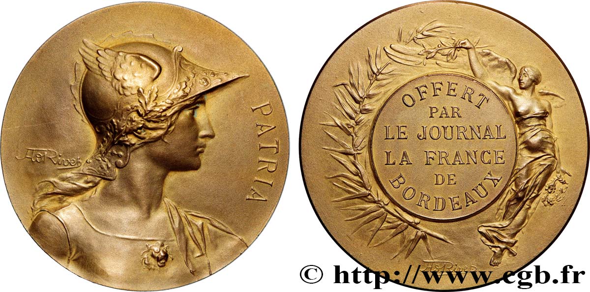 TROISIÈME RÉPUBLIQUE Médaille PATRIA, Offert par le Journal La France TTB+