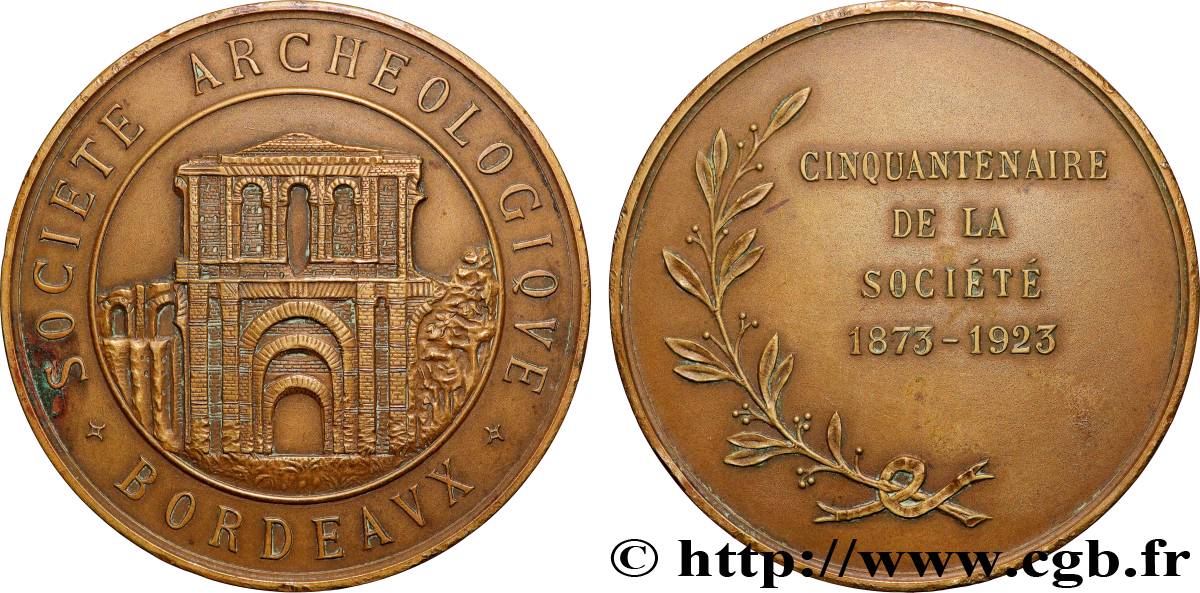 DRITTE FRANZOSISCHE REPUBLIK Médaille, Cinquantenaire de la Société archéologique de Bordeaux SS
