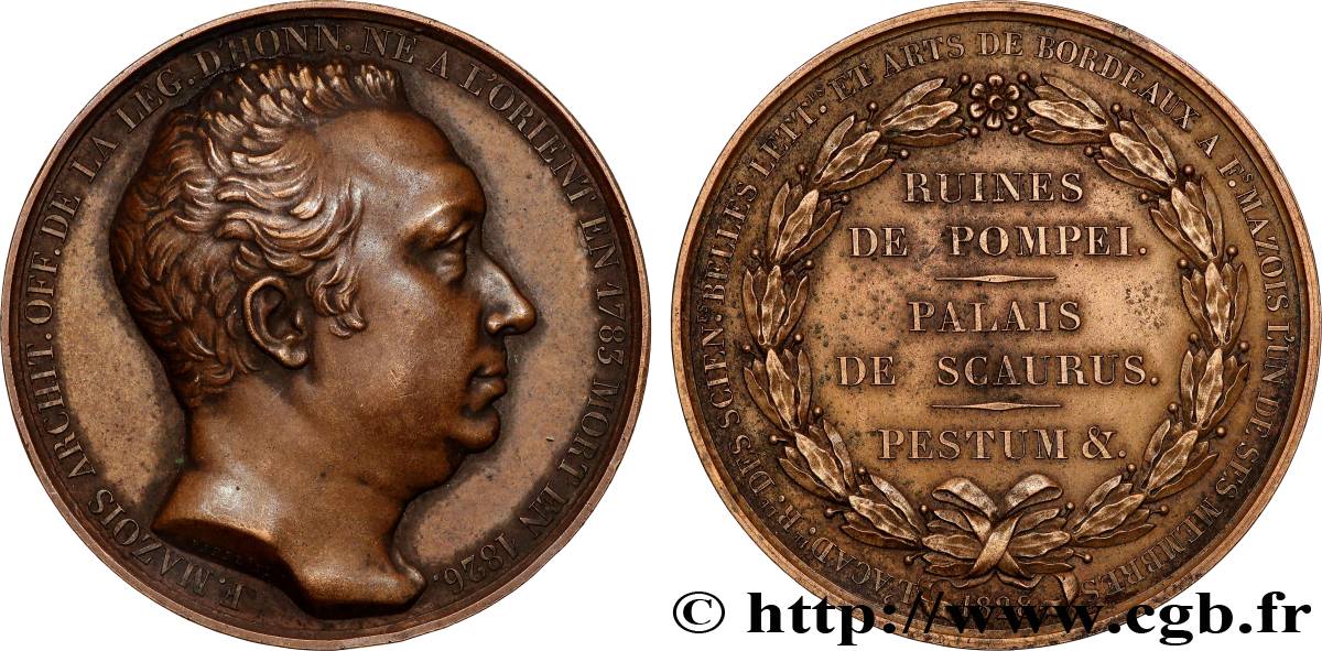 CHARLES X Médaille, François Mazois XF