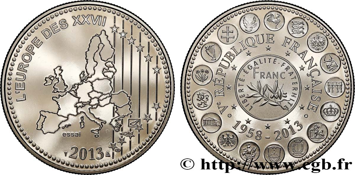 EUROPA Médaille, Essai, Ve république française SC