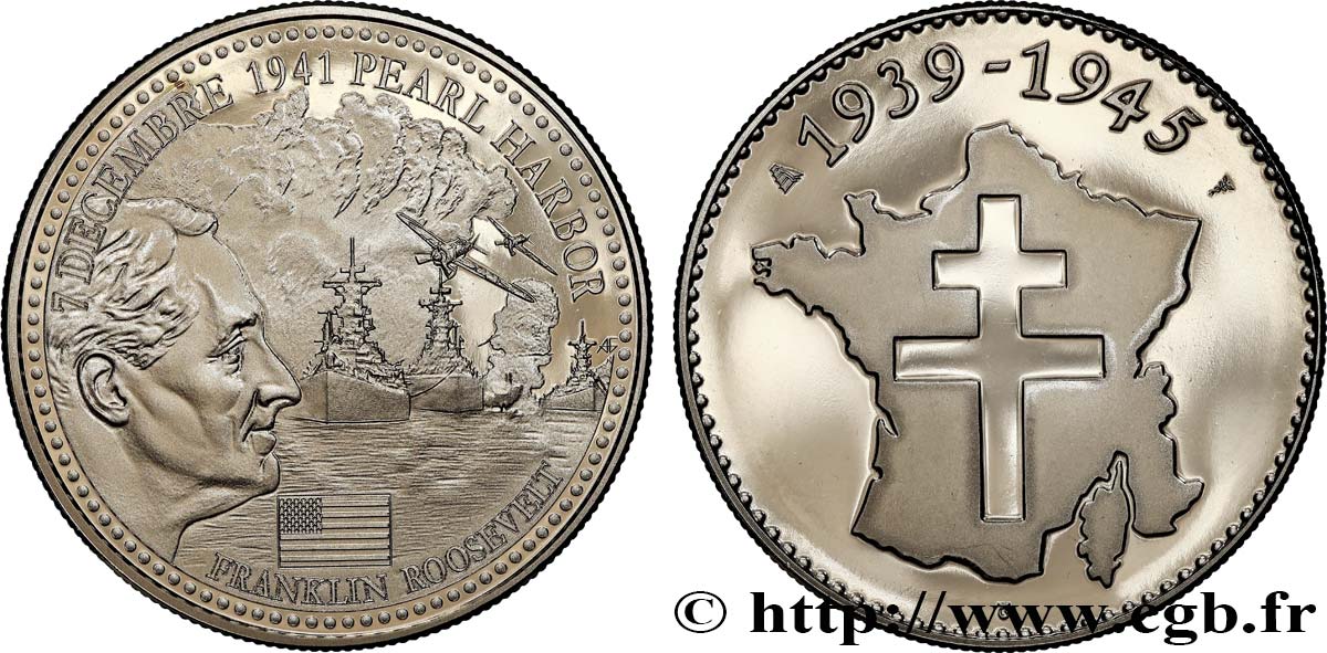 QUINTA REPUBBLICA FRANCESE Médaille commémorative, Pearl Harbor SPL