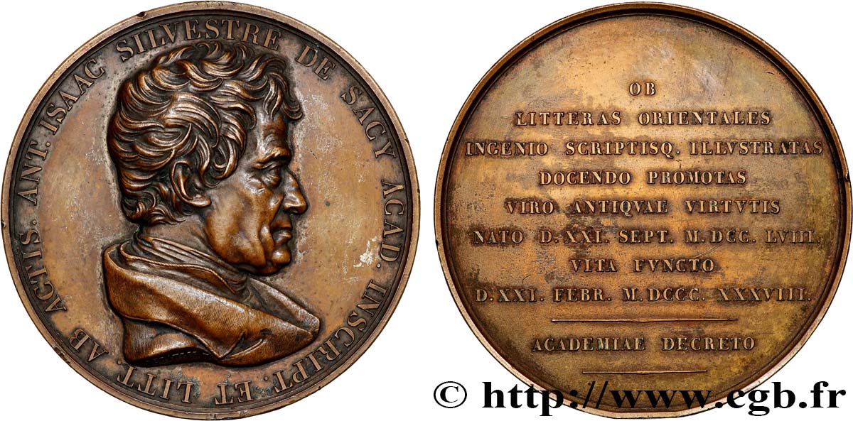 LOUIS-PHILIPPE Ier Médaille, Antoine-Isaac Silvestre de Sacy TTB