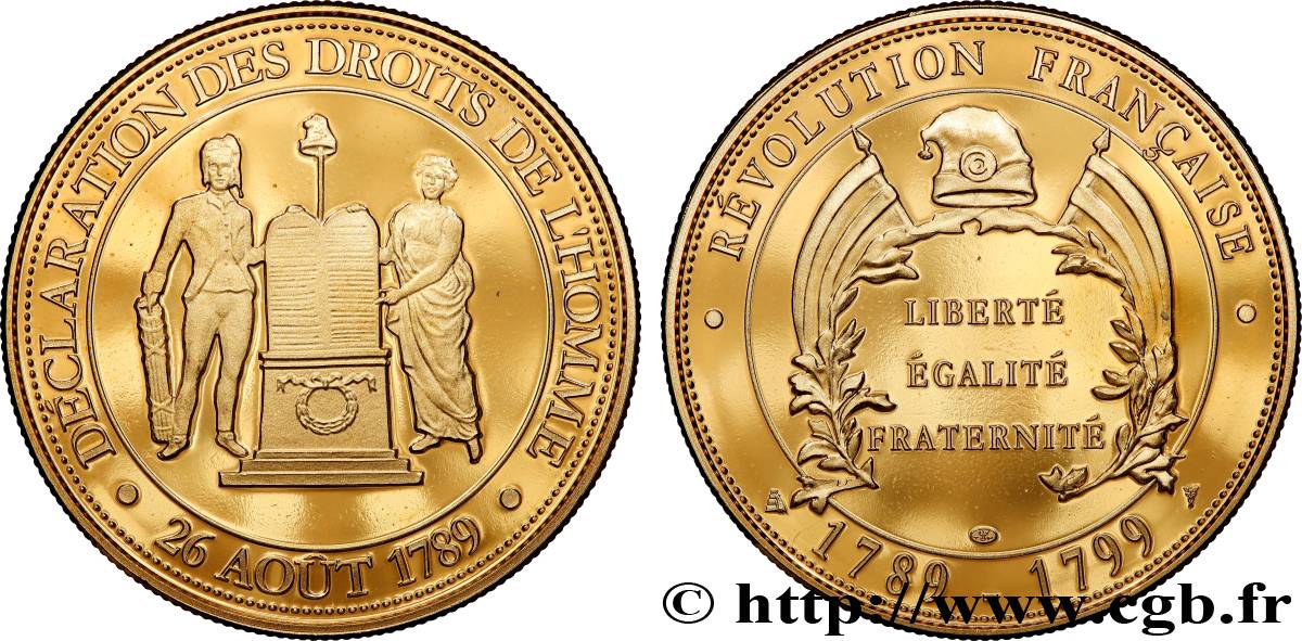 FUNFTE FRANZOSISCHE REPUBLIK Médaille, Déclaration des droits de l’Homme et du Citoyen fST
