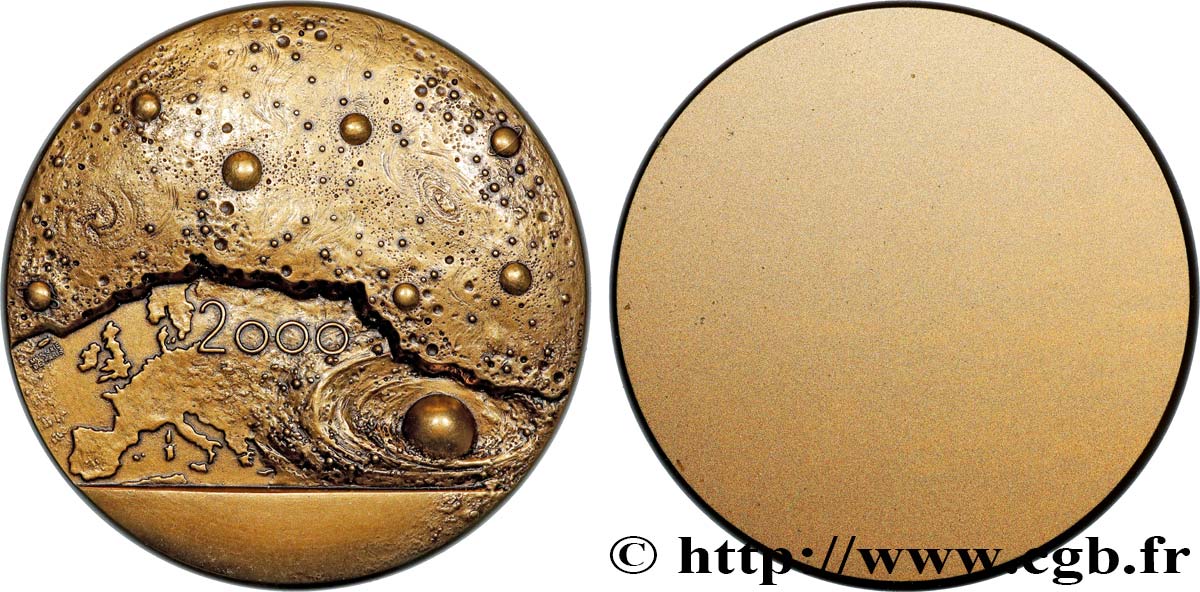 QUINTA REPUBBLICA FRANCESE Médaille calendrier, L’Europe et l’espace, tirage uniface MS