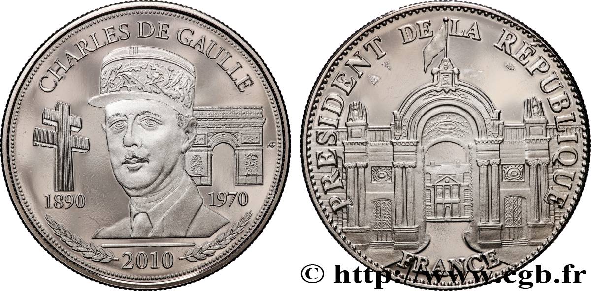 QUINTA REPUBBLICA FRANCESE Médaille, Charles de Gaulle, président de la République BE