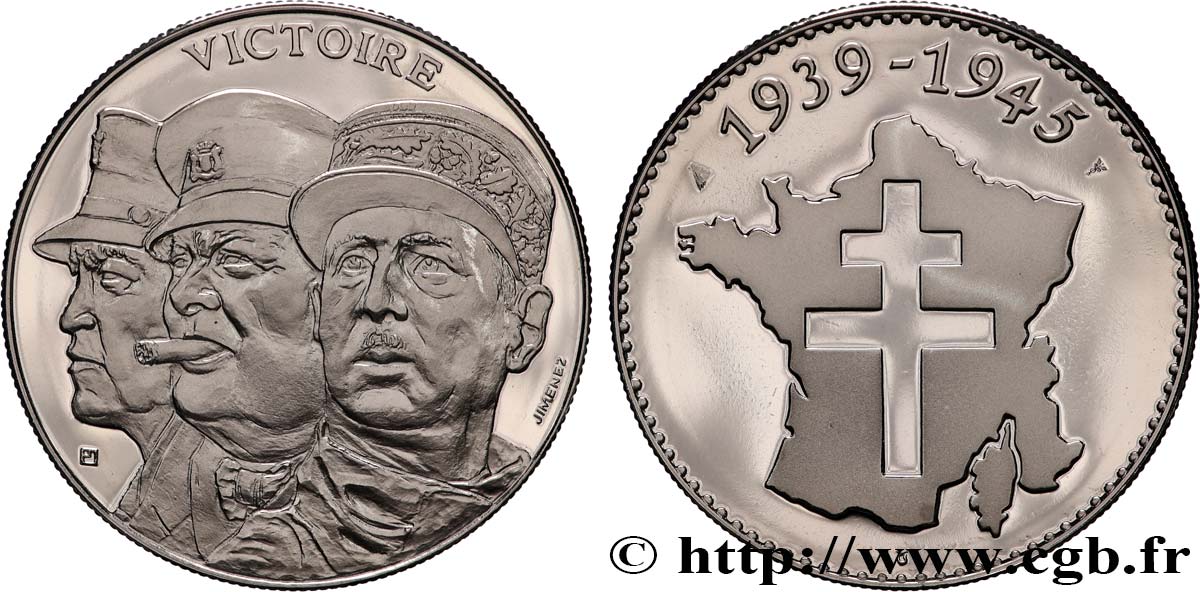 CINQUIÈME RÉPUBLIQUE Médaille, Victoire 1944 SUP
