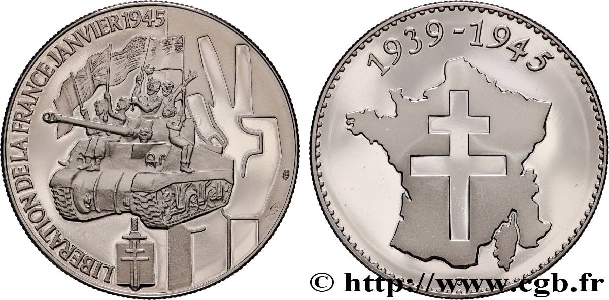 QUINTA REPUBLICA FRANCESA Médaille commémorative, Libération de la France EBC