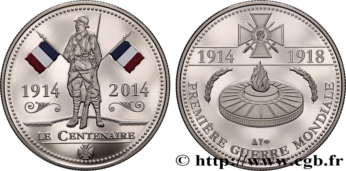 CINQUIÈME RÉPUBLIQUE Médaille commémorative, Centenaire de la Première Guerre Mondiale SPL