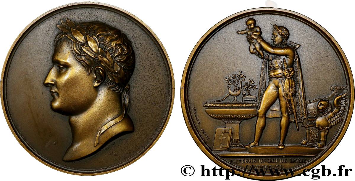 PREMIER EMPIRE Médaille, Baptême du roi de Rome, refrappe TTB+