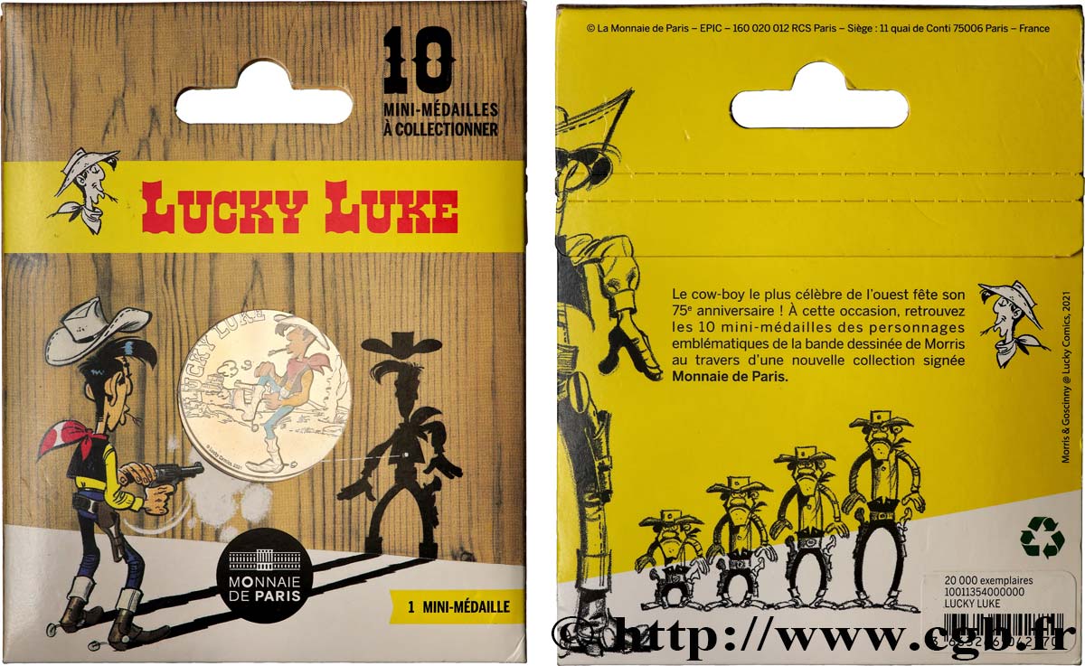 TOURISTIC MEDALS Médaille, Lucky Luke, Lucky Luke FDC