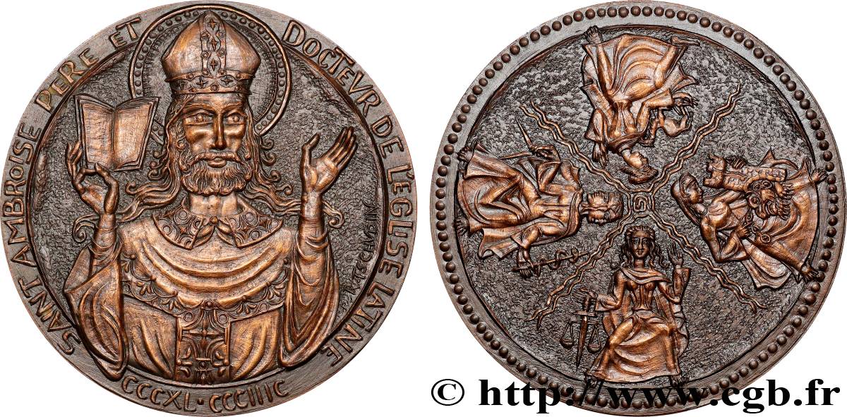 MÉDAILLES RELIGIEUSES Médaille, Saint Ambroise VZ+